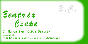 beatrix csepe business card